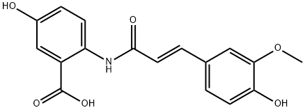 5-Hydroxy-2-[[(2E)-3-(4-hydroxy-3-methoxyphenyl)-1-oxo-2-propen-1-yl]amino]benzoic acid Structure