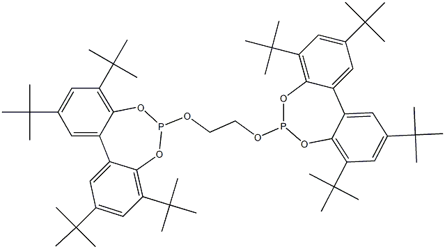 1,2-bis((2,4,8,10-tetra-tert-butyldibenzo[d,f][1,3,2]dioxaphosphepin-6-yl)oxy)ethane Structure