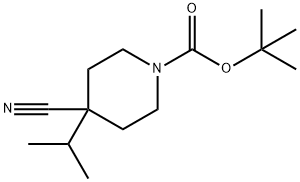 1-Piperidinecarboxylic acid, 4-cyano-4-(1-methylethyl)-, 1,1-dimethylethyl ester 구조식 이미지