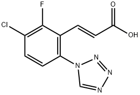 (E)-3-(3-Chloro-2-fluoro-6-(1H-tetrazol-1-yl)phenyl)acrylic acid 구조식 이미지