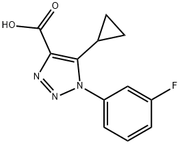 5-cyclopropyl-1-(3-fluorophenyl)-1H-1,2,3-triazole-4-carboxylic acid 구조식 이미지