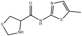 N-(5-methyl-1,3-thiazol-2-yl)-1,3-thiazolidine-4-carboxamide 구조식 이미지