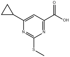 6-cyclopropyl-2-(methylsulfanyl)pyrimidine-4-carboxylic acid 구조식 이미지