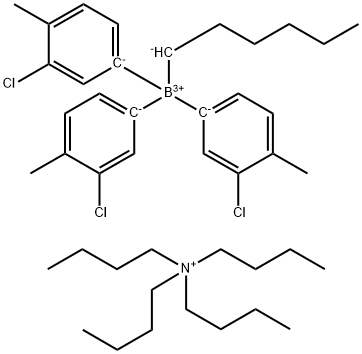 Tetrabutylammonium tris(3-chloro-4-methylphenyl)hexylborate Structure