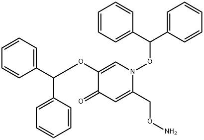 4(1H)-Pyridinone, 2-[(aminooxy)methyl]-1,5-bis(diphenylmethoxy)- 구조식 이미지