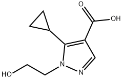 5-cyclopropyl-1-(2-hydroxyethyl)-1H-pyrazole-4-carboxylic acid 구조식 이미지