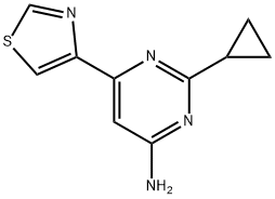 4-Amino-6-(4-thiazolyl)-2-cyclopropylpyrimidine Structure
