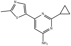 4-Amino-6-(2-methyl-5-thiazolyl)-2-cyclopropylpyrimidine Structure