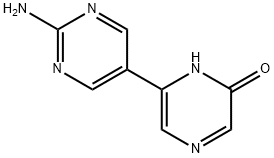 2-Hydroxy-6-(2-amino-5-pyrimidyl)pyrazine Structure