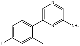 2-Amino-6-(4-fluoro-2-methylphenyl)pyrazine 구조식 이미지