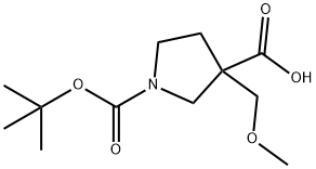 1-[(tert-butoxy)carbonyl]-3-(methoxymethyl)pyrrolidine-3-carboxylic acid Structure