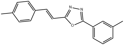 2-(3-methylphenyl)-5-[(E)-2-(4-methylphenyl)ethenyl]-1,3,4-oxadiazole 구조식 이미지