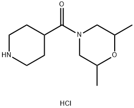 2,6-dimethyl-4-(piperidine-4-carbonyl)morpholine hydrochloride Structure