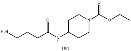 ethyl 4-(4-aminobutanamido)piperidine-1-carboxylate hydrochloride 구조식 이미지