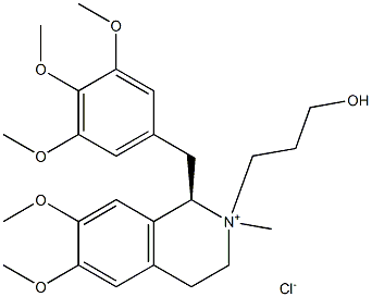 Isoquinolinium, 1,2,3,4-tetrahydro-2-(3-hydroxypropyl)-6,7-dimethoxy-2-methyl-1-[(3,4,5-trimethoxyphenyl)methyl]-, chloride, (1R)- (9CI) 구조식 이미지