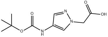 2-(4-{[(tert-butoxy)carbonyl]amino}-1H-pyrazol-1-yl)acetic acid 구조식 이미지