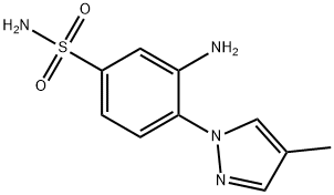 3-amino-4-(4-methyl-1H-pyrazol-1-yl)benzene-1-sulfonamide Structure