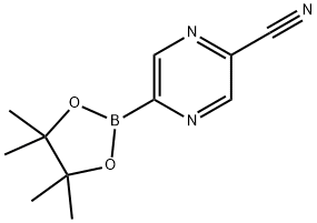 5-(4,4,5,5-tetramethyl-1,3,2-dioxaborolan-2-yl)pyrazine-2-carbonitrile Structure