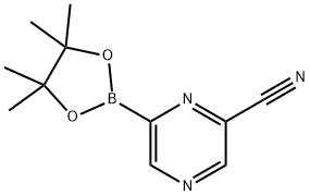 6-(4,4,5,5-tetramethyl-1,3,2-dioxaborolan-2-yl)pyrazine-2-carbonitrile 구조식 이미지