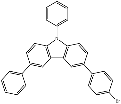 3-(4-Bromophenyl)-6,9-diphenyl-9H-carbazole 구조식 이미지