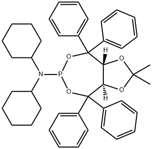 (3aR,8aR)-N,N-dicyclohexyltetrahydro-2,2-dimethyl-
4,4,8,8-tetraphenyl-1,3-Dioxolo[4,5-e][1,3,2]dioxaphosphepin-6-
amine 구조식 이미지