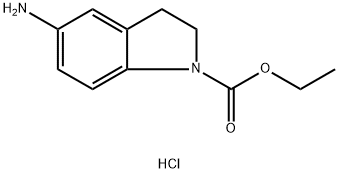 ethyl 5-amino-2,3-dihydro-1H-indole-1-carboxylate hydrochloride Structure