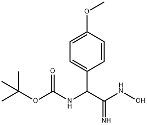 tert-butyl N-[(N'-hydroxycarbamimidoyl)(4-methoxyphenyl)methyl]carbamate Structure