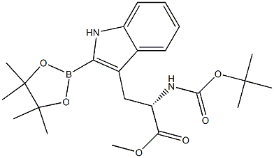 L-Tryptophan, N-[(1,1-dimethylethoxy)carbonyl]-2-(4,4,5,5-tetramethyl-1,3,2-dioxaborolan-2-yl)-, methyl ester 구조식 이미지