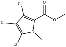 1H-Pyrrole-2-carboxylic acid, 3,4,5-trichloro-1-methyl-, methyl ester 구조식 이미지