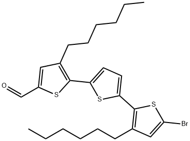 [2,2':5',2''-Terthiophene]-5-carboxaldehyde, 5''-bromo-3,3''-dihexyl- Structure