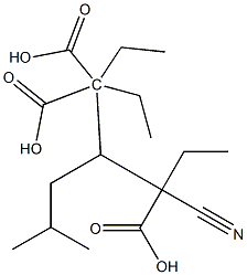 3-cyano-2-(2-methylpropyl)-1,1,3-Propanetricarboxylic acid 1,1,3-triethyl ester Structure