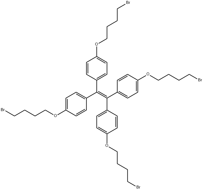 1-(4-bromobutoxy)-4-{1,2,2-tris[4-(4-bromobutoxy)phenyl]ethenyl}benzene 구조식 이미지
