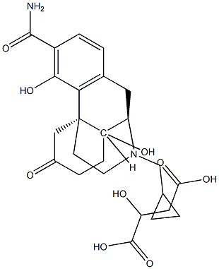 17-(cyclopropylmethyl)-4, 14-dihydroxy-6-oxo-morphinan-3-carboxamide L-malate salt Structure