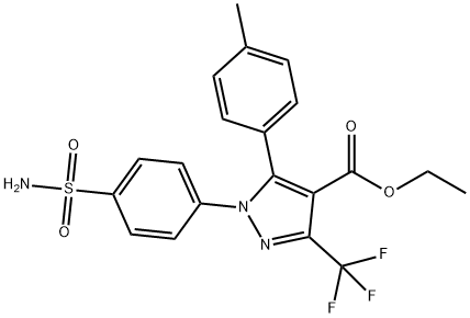 Ethyl 1-(4-(aminosulfonyl)phenyl)-3-(trifluoromEthyl)-5-p-tolyl-1H-pyrazole-4-carboxylate 구조식 이미지