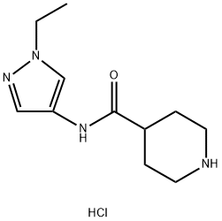 N-(1-ethyl-1H-pyrazol-4-yl)piperidine-4-carboxamide dihydrochloride Structure