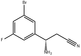 (3S)-3-AMINO-3-(3-BROMO-5-FLUOROPHENYL)PROPANENITRILE Structure