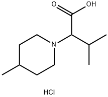 3-methyl-2-(4-methylpiperidin-1-yl)butanoic acid hydrochloride Structure