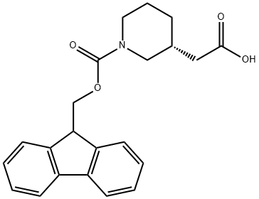 2-[(3R)-1-{[(9H-fluoren-9-yl)methoxy]carbonyl}piperidin-3-yl]acetic acid Structure