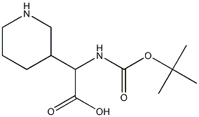 2-((tert-butoxycarbonyl)amino)-2-(piperidin-3-yl)acetic acid Structure