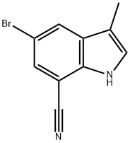 5-Bromo-3-methyl-1H-indole-7-carbonitrile 구조식 이미지