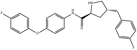 (2S,4R)-4-(4-fluorobenzyl)-N-(4-(4-fluorophenoxy)phenyl)pyrrolidine-2-carboxamide Structure