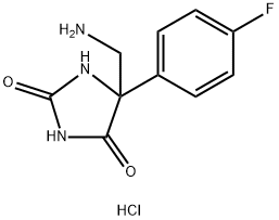 5-(Aminomethyl)-5-(4-fluorophenyl)imidazolidine-2,4-dione hydrochloride Structure