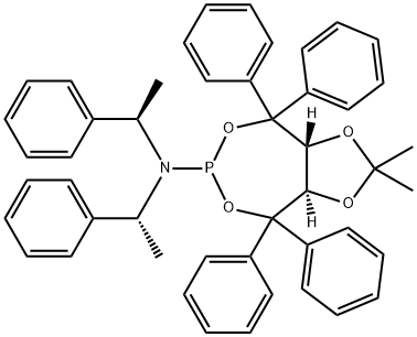 (3aR,8aR)-tetrahydro-2,2-dimethyl-4,4,8,8-
tetraphenyl-N,N-bis[(1R)-1-phenylethyl]-1,3-Dioxolo[4,5-e][1,3,2]dioxaphosphepin-6-
amine Structure
