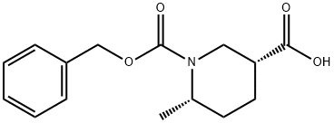 (3R,6S)-1-((Benzyloxy)carbonyl)-6-methylpiperidine-3-carboxylic acid 구조식 이미지