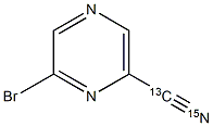 2-Bromo-6-(cyano-13C,15N)pyrazine 구조식 이미지