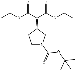 (R)-diethyl 2-(1-(tert-butoxycarbonyl)pyrrolidin-3-yl)malonate 구조식 이미지