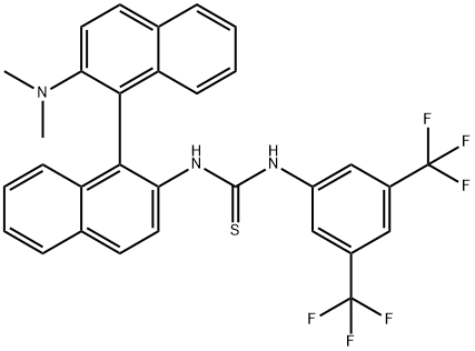 N-[3,5-bis(trifluoroMethyl)phenyl]-N'-[(1S)-2'-(diMethylaMino)[1,1'-binaphthalen]-2-yl]- Thiourea Structure