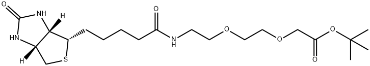 Acetic acid, 2-[2-[2-[[5-[(3aS,4S,6aR)-hexahydro-2-oxo-1H-thieno[3,4-d]imidazol-4-yl]-1-oxopentyl]amino]ethoxy]ethoxy]-, 1,1-dimethylethyl ester Structure