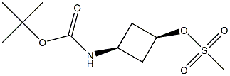 cis-tert-butyl N-[3-(methanesulfonyloxy)cyclobutyl]carbamate Structure
