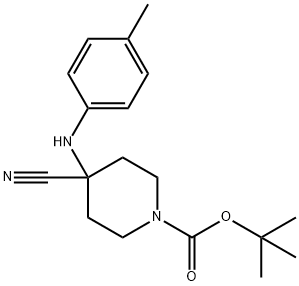 tert-butyl4-cyano-4-(p-tolylamino)piperidine-1-carboxylate* Structure